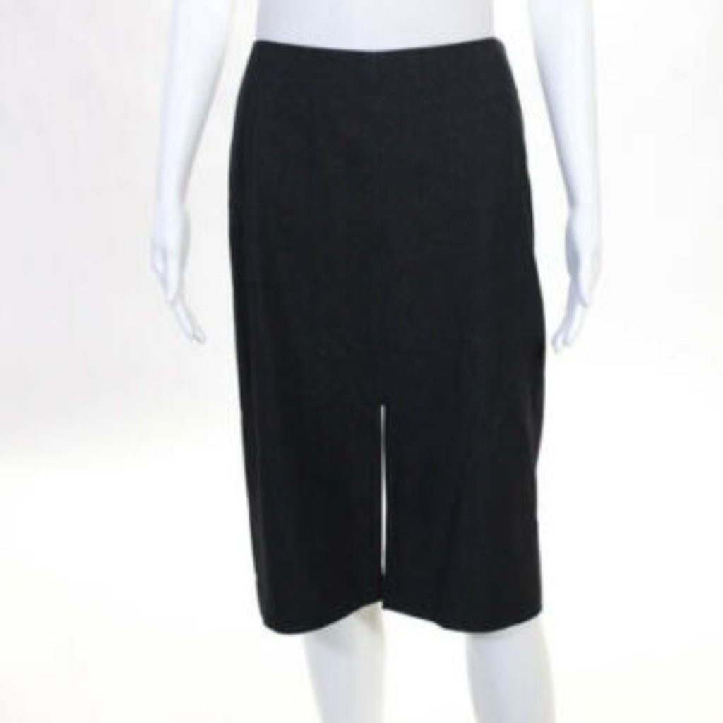 Elie Tahari Black Cotton Stretch Fit A Line Skirt